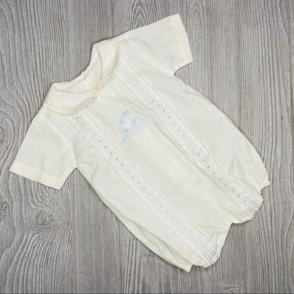 Vintage Bambi baby jumper with train design snap size 6 m outfit